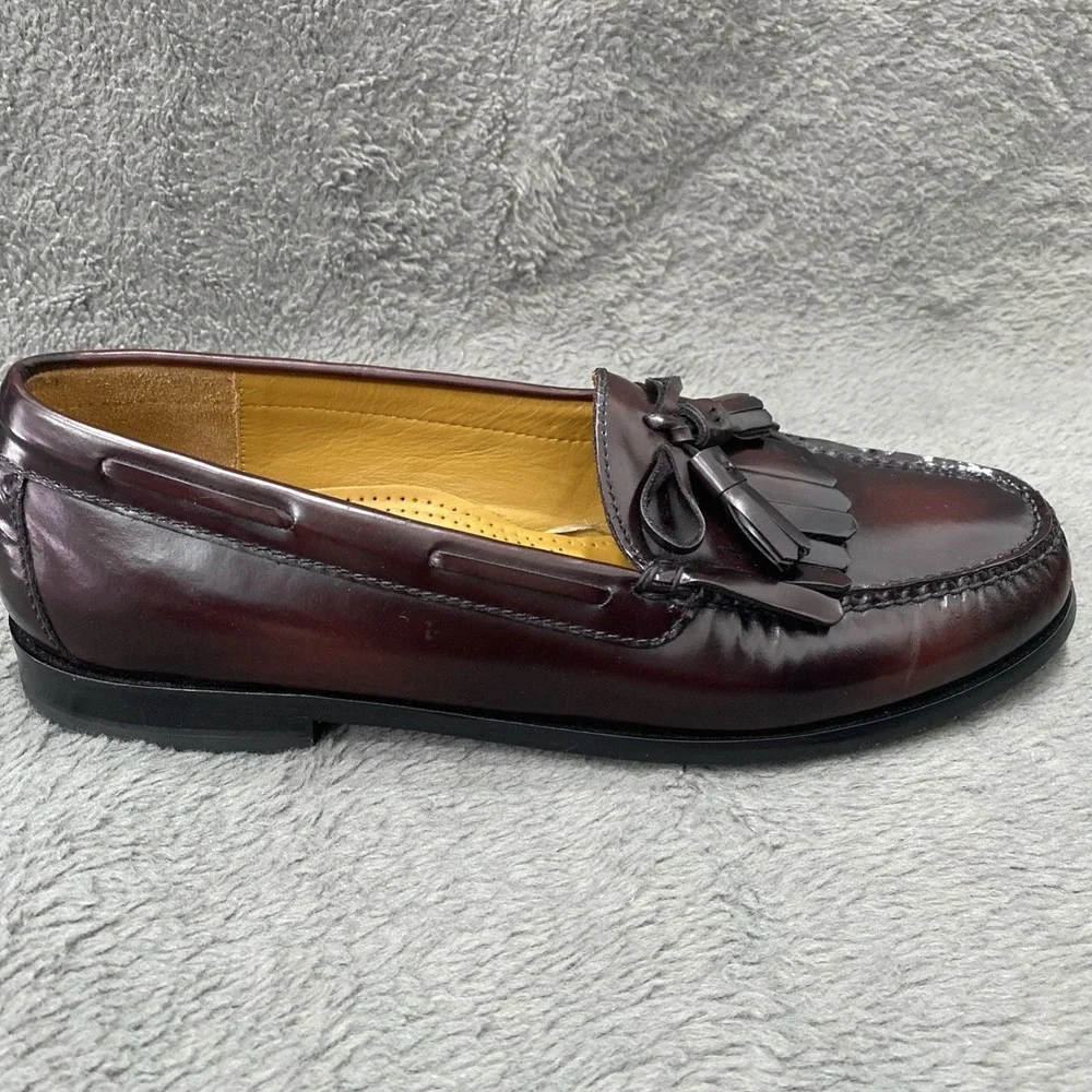 Cole Haan Mens Loafers C02692 Burgundy Leather Kiltie Tassel Dress Shoes 10.5D